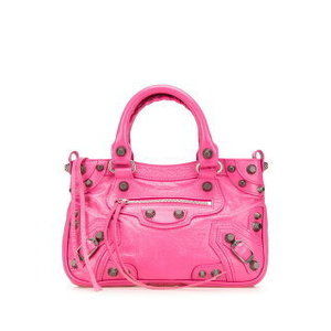 Balenciaga Neo Cagoule Shoulder Bag Pink Leather